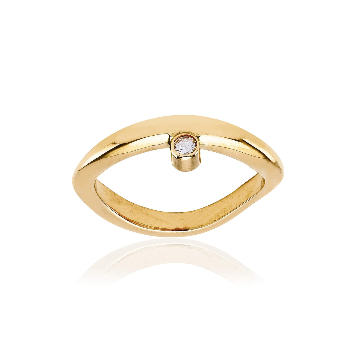 Ring i 14 karat guld med briljant ur serien Molai, handgjord av Rebecca Falck