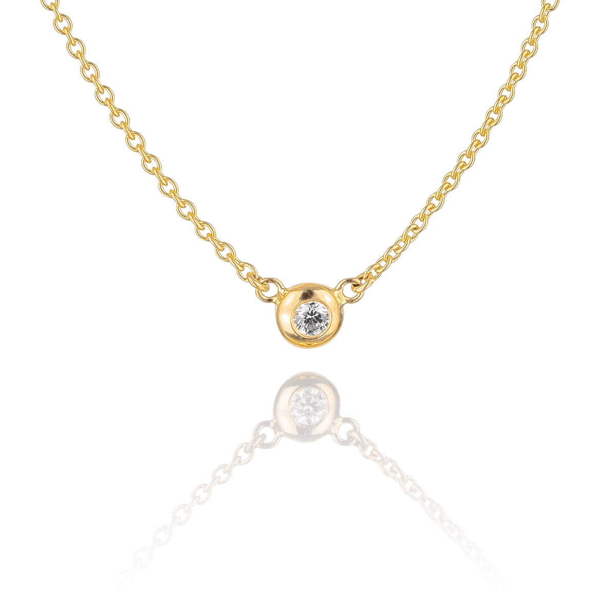 Halsband Obi Petit i guld med diamant, handgjort av Rebecca Falck