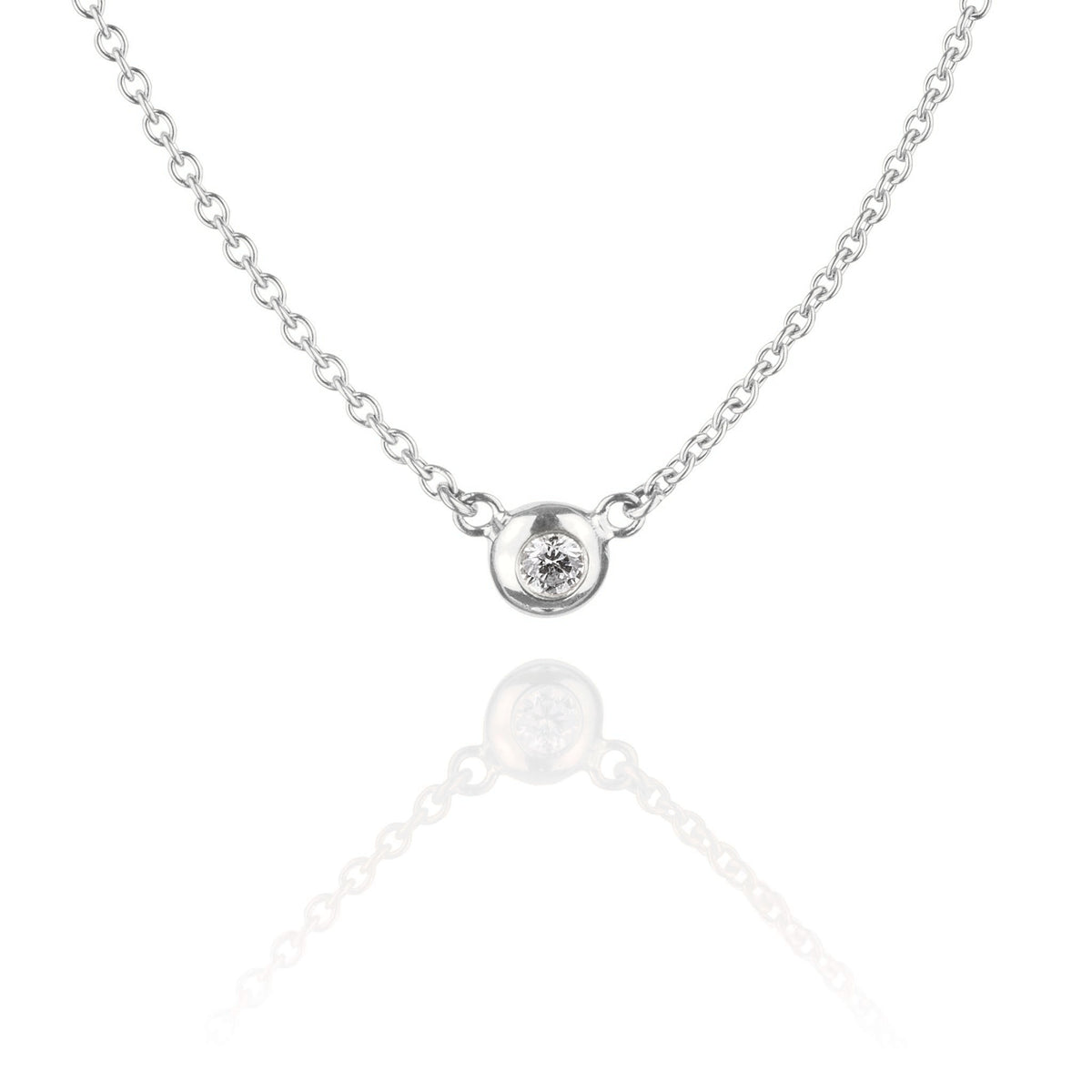 Halsband Obi Petit i vitguld med diamant, handgjort av Rebecca Falck