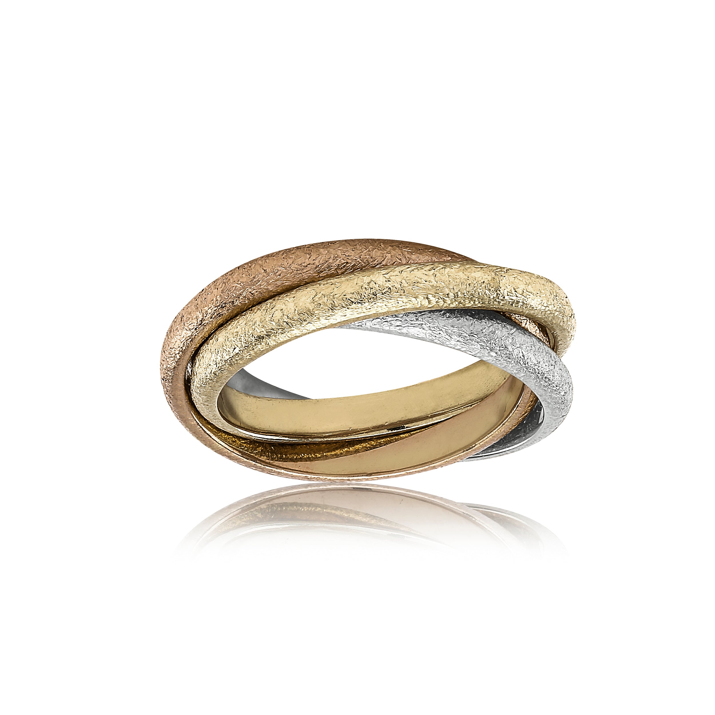 Molai Pur     tidløs ring i gul ,rosa og hvidguld.