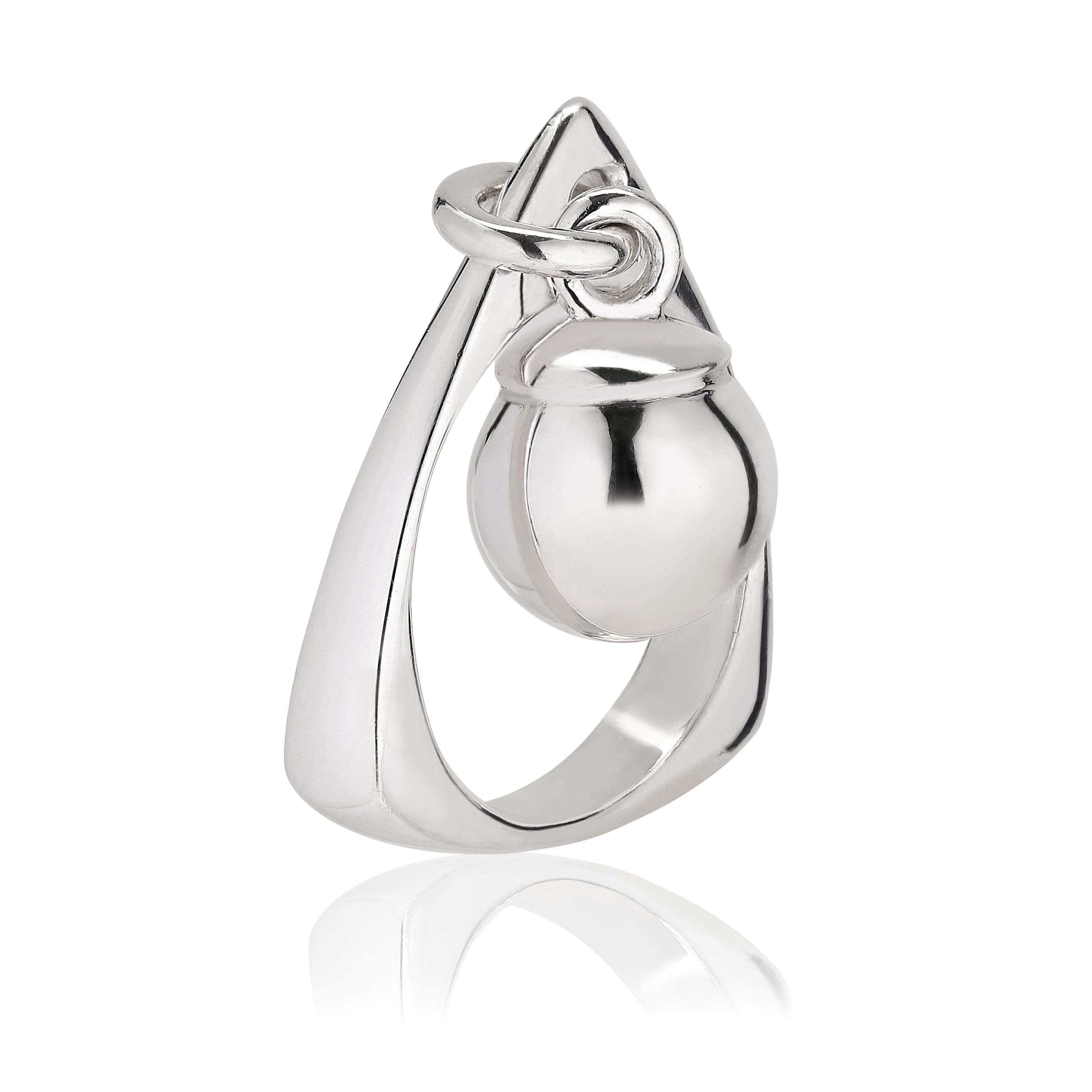 Obi Mobil elegant sølv ring med et kugle charms.