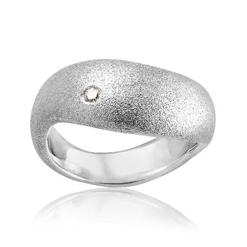 Molai Passion håndlavet tidsløs sølv ring med champagnefarvet diamant.