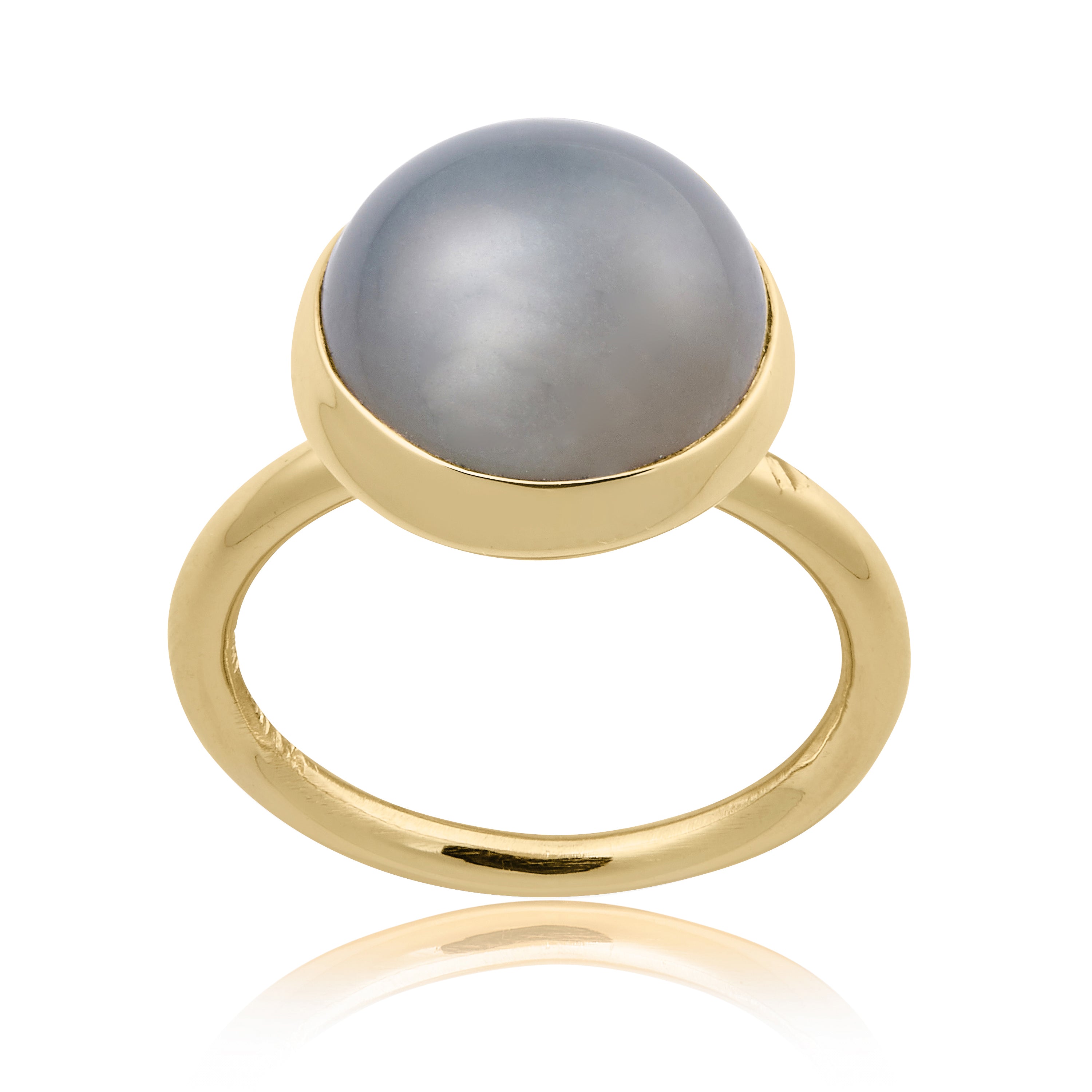 Obi Pur lækker blød Månestens ring i guld.