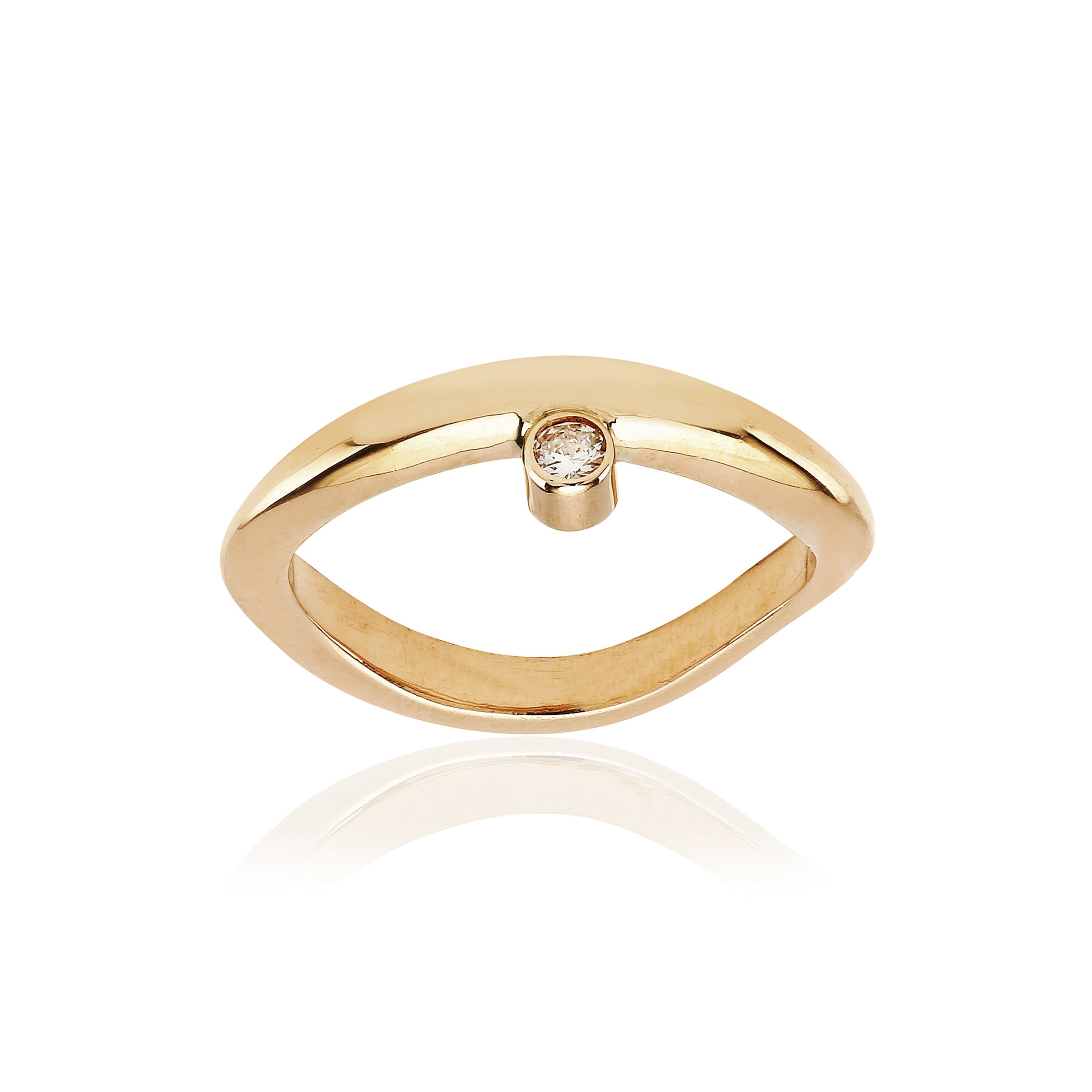 Molai Pur guld ring med en strålende diamant.