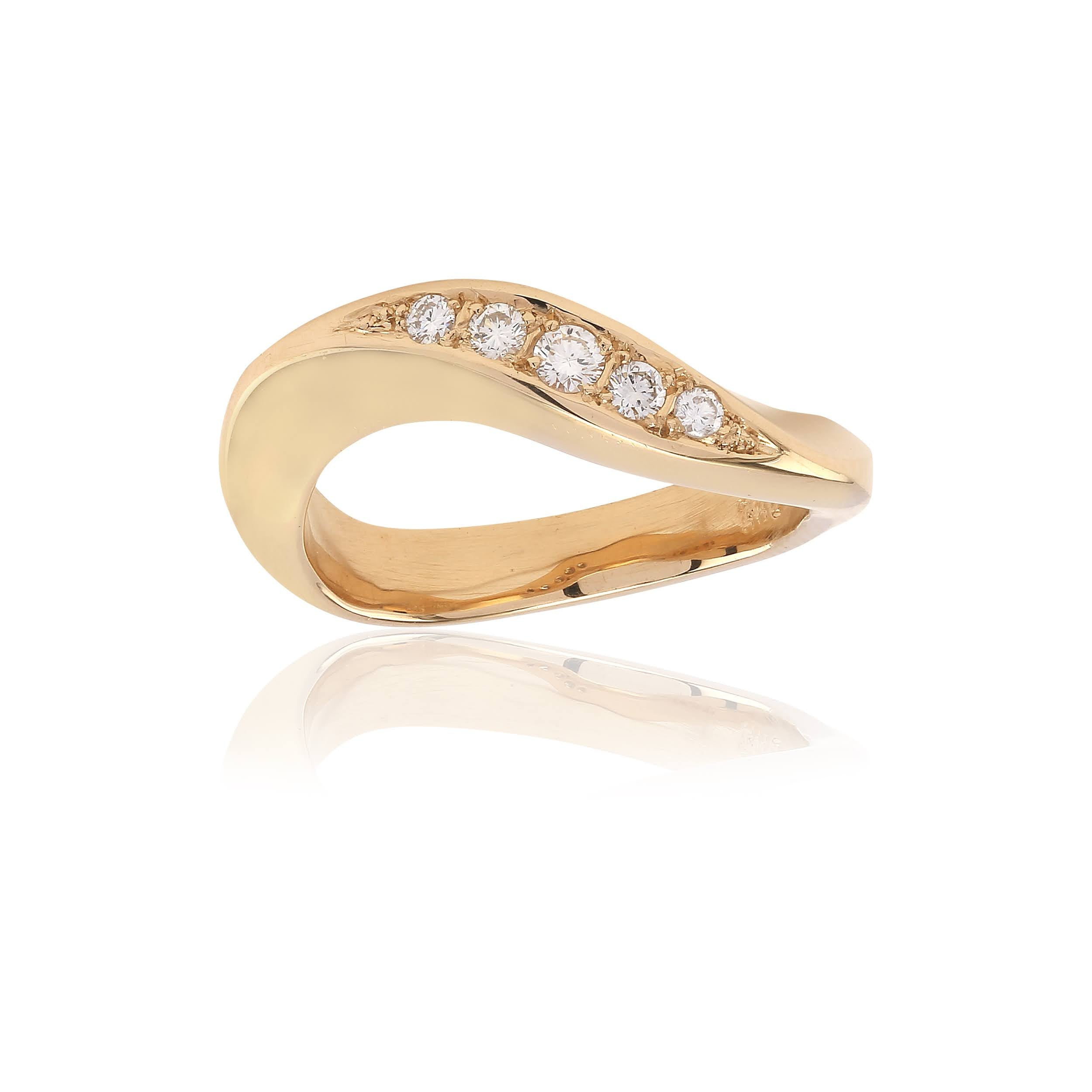 Sirius Vivere tidsløs guld ring med diamanter.