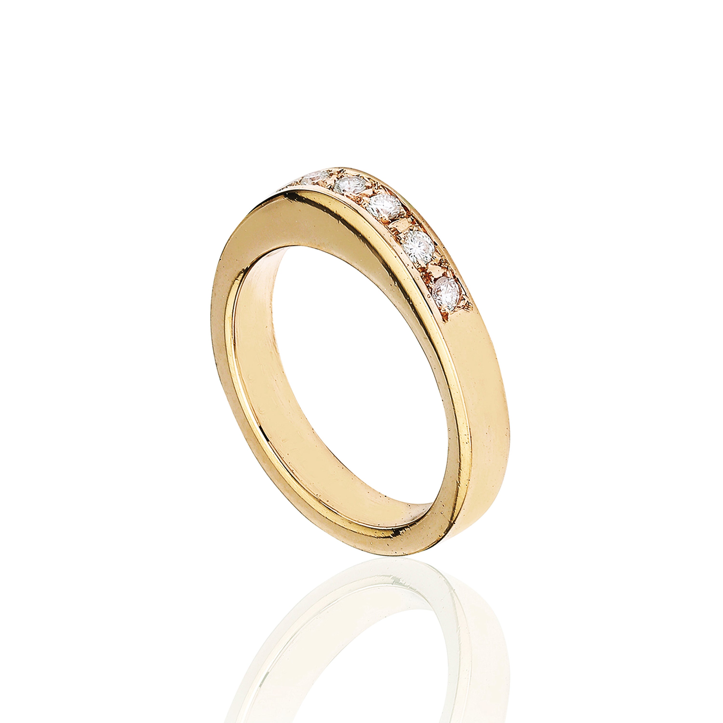 Sirius Classic tidsløs ring guld med diamanter.