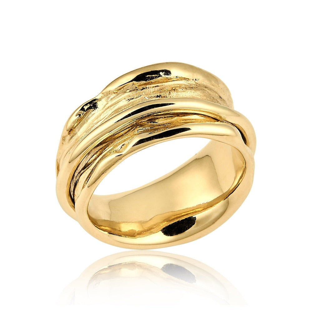 Nami Mobil lækker rustik håndlavet guld ring.