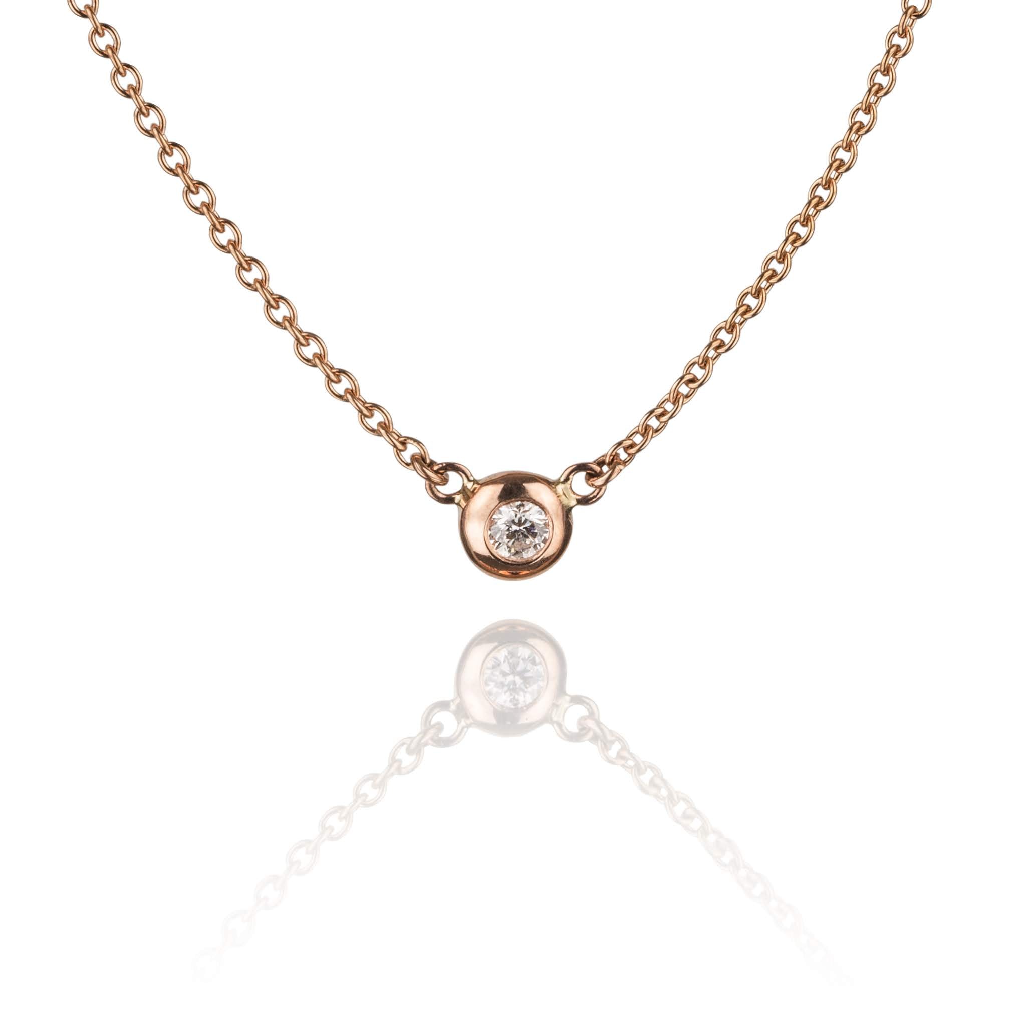 Obi Petit tidsløs rosaguld collie med en diamant