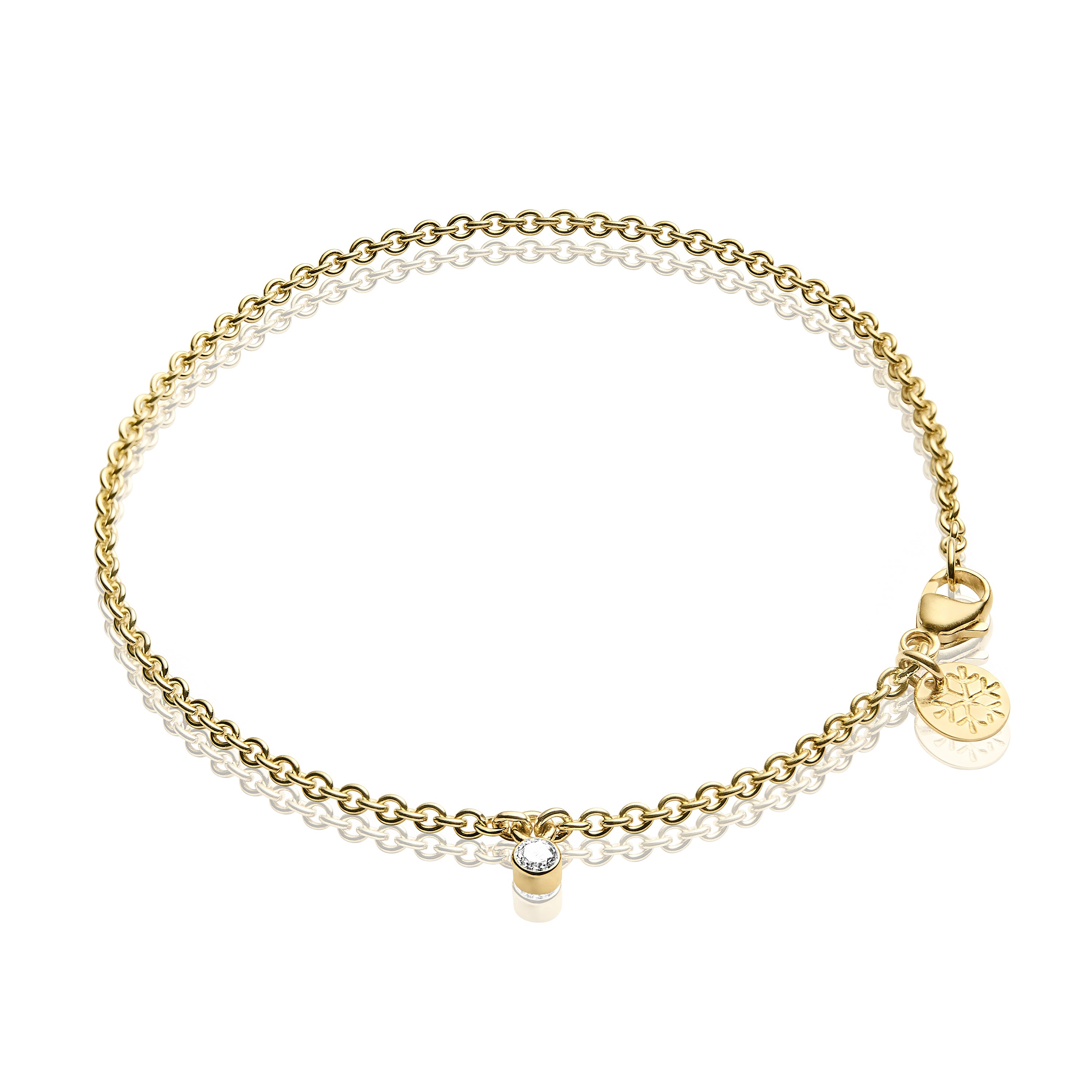 Brima Petit strålende lille guld armbånd med diamant.