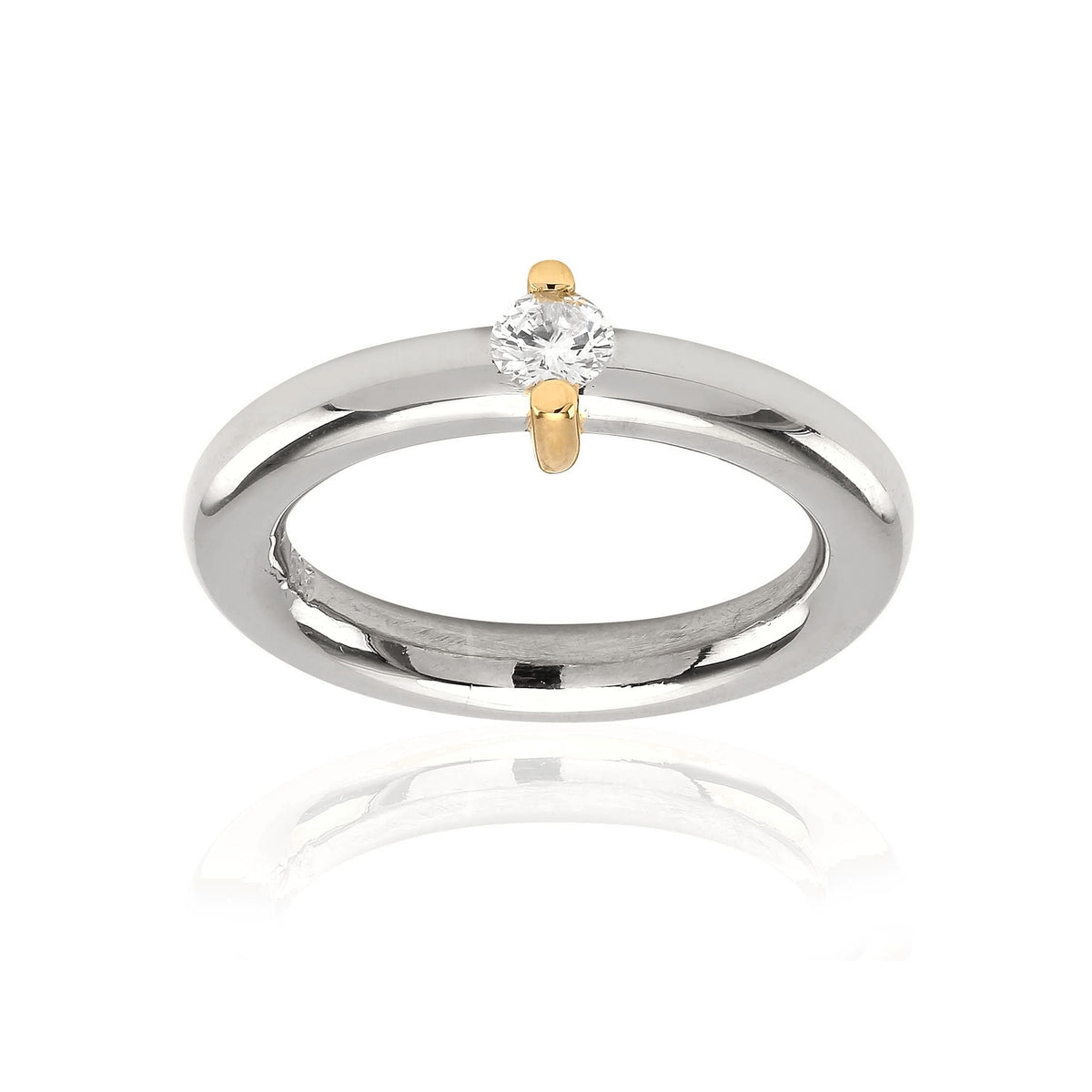 Ring i 14 karat guld och vitguld med briljanter ur serien Brima, handgjord av Rebecca Falck