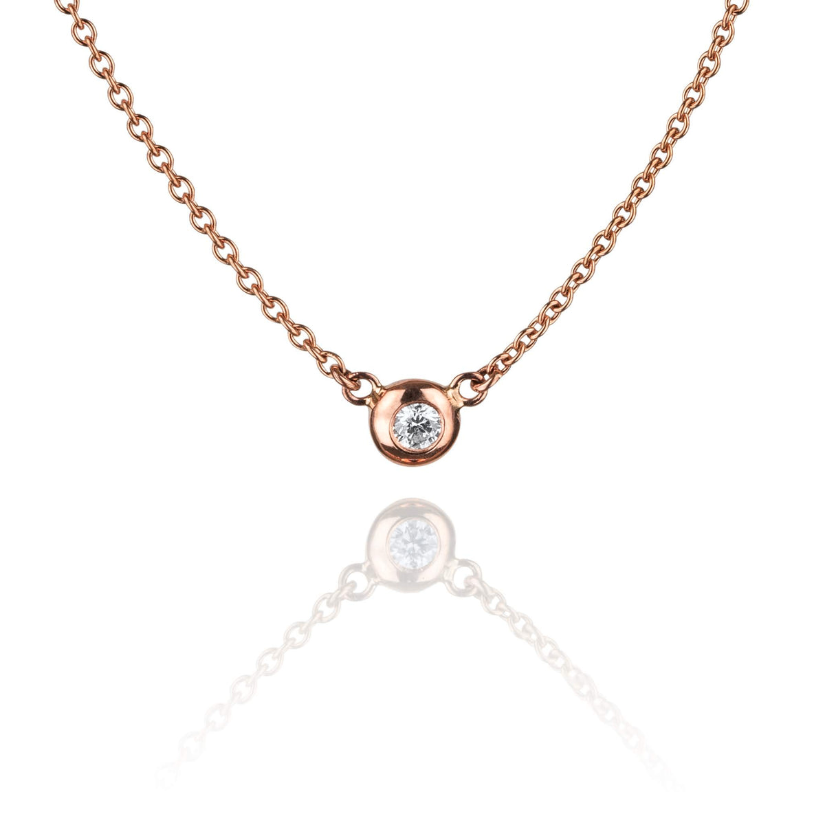 Halsband Obi Petit i 14 karat roséguld med diamant, handgjort av Rebecca Falck