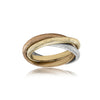 Molai Mobile Timeless ring in yellow, rose and white gold.