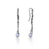 Kairy Elegance Exquisite oxidized silver earrings with pearls.