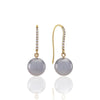 Sirius Passion Dazzling white/gold earrings with diamonds and Tahitian pearls.