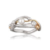 Kairy Elegance opulent silver ring with pearl, gold and diamond.