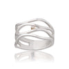 Sato Classic Simple Nordic design silver ring with diamond.