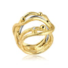 Nami Grand Opulent gold ring with white gold and diamond.