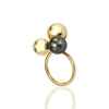 Obi Elegance's opulent gold ring with Tahitian pearl and diamond.