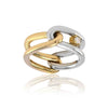 Brima Luxe Timeless gold and white gold ring with diamonds.