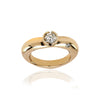 Toyo Classic A gold and white gold ring with a large diamond and side piece