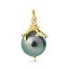 Kairy Vivere Exquisite gold meadow with a Tahitian pearl and diamond.
