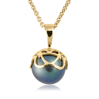 Obi Luxe tidløst guld vedhæng med en Tahiti perle