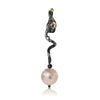 Kairy Exquis Exquisite black silver pendant with a pearl and gold balls.