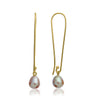 Brima Luxe Timeless gold earrings with pink pearls.