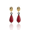 Molai Fantasy Attractive gold earrings with coral.