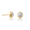 Obi Pur Timeless gold earrings with rainbow moonstone.