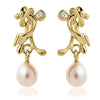 Kairy Vivere Radiant gold earrings with pearls and brilliants.