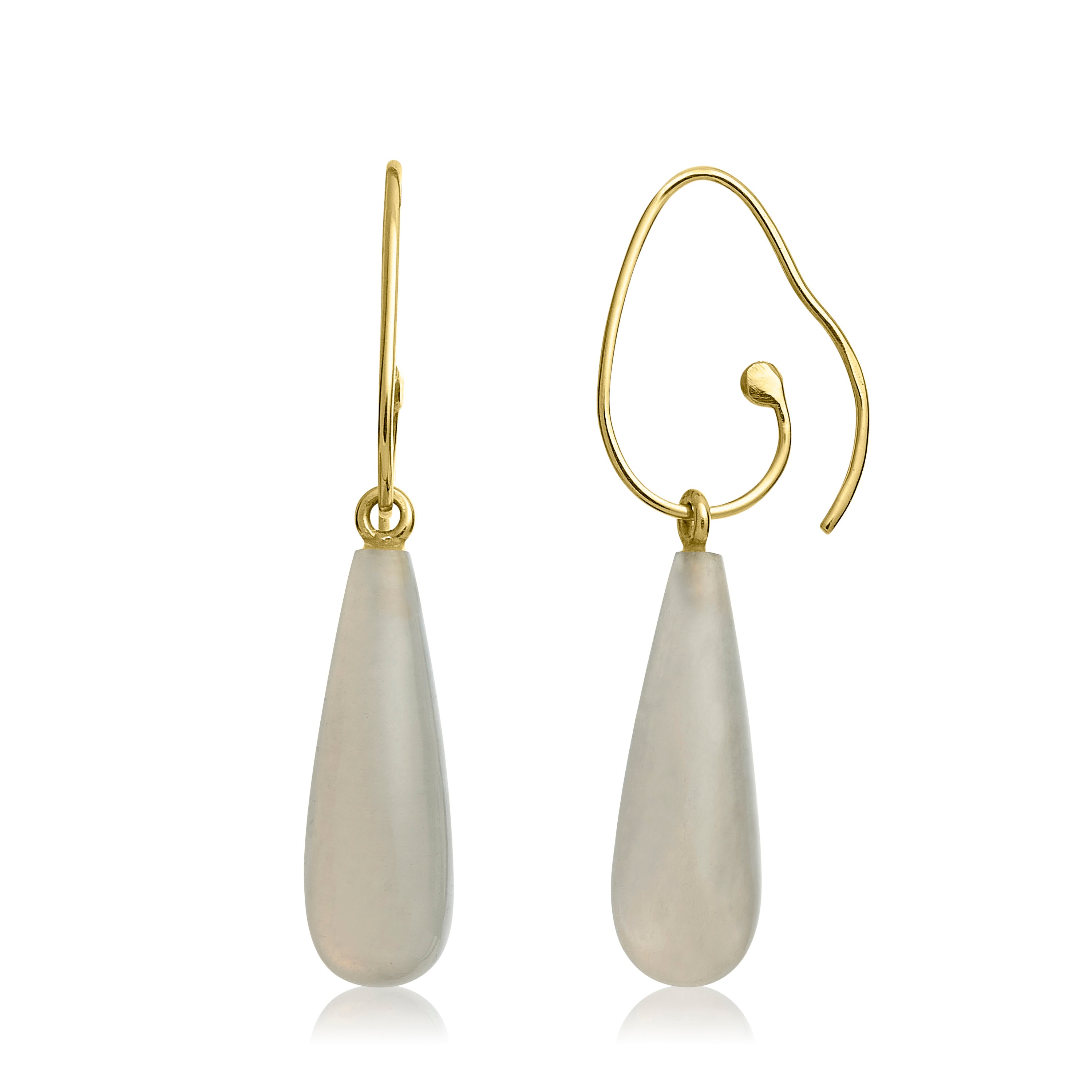 Brima Petit Exquisite gold earrings with moonstone.