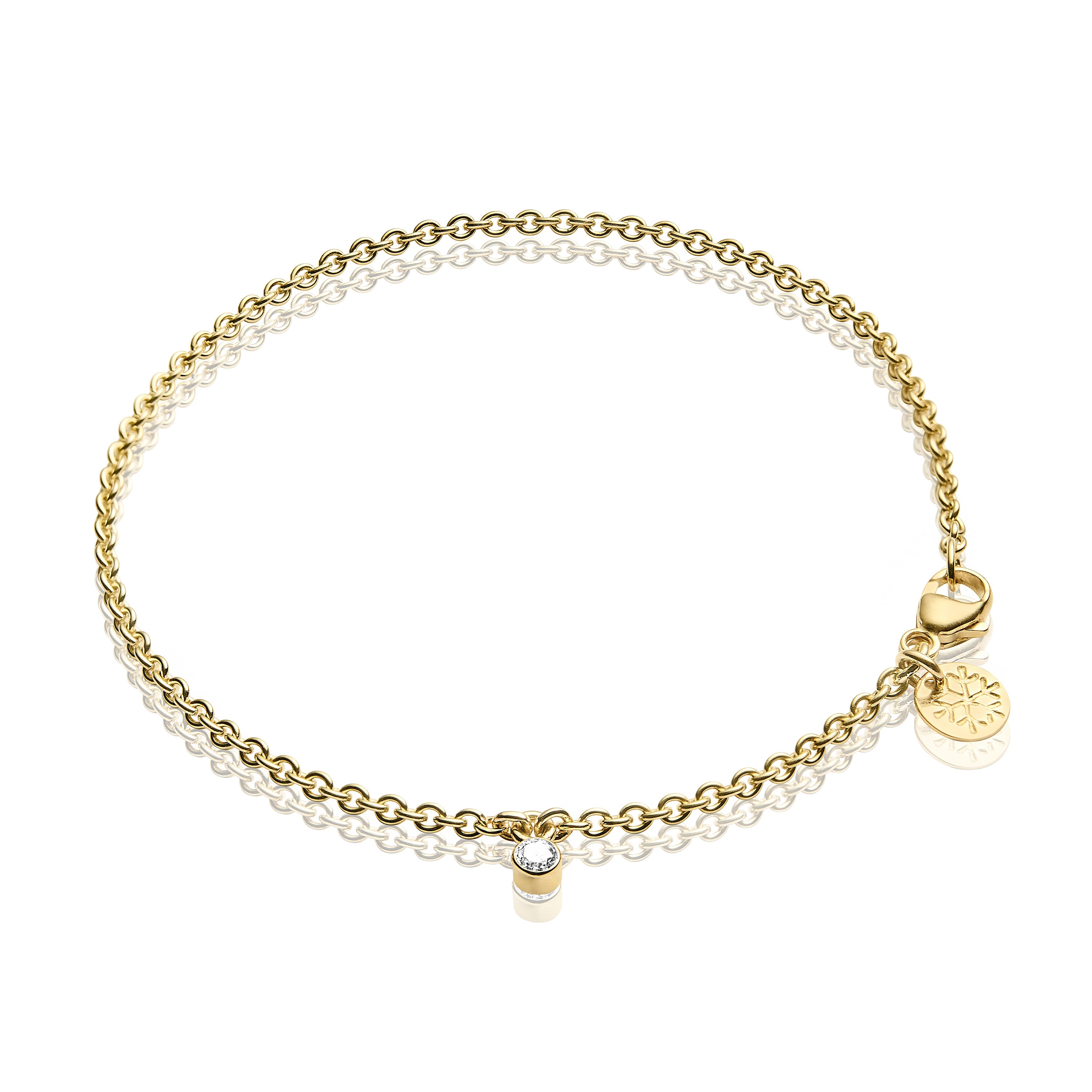 Brima Petit Brilliant small gold bracelet with diamond.