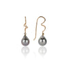 Yuuki Petit Timeless gold earrings with Tahitian pearls and diamonds.