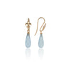 Hanako Lily Petit Timeless gold earrings with drop-shaped stone.